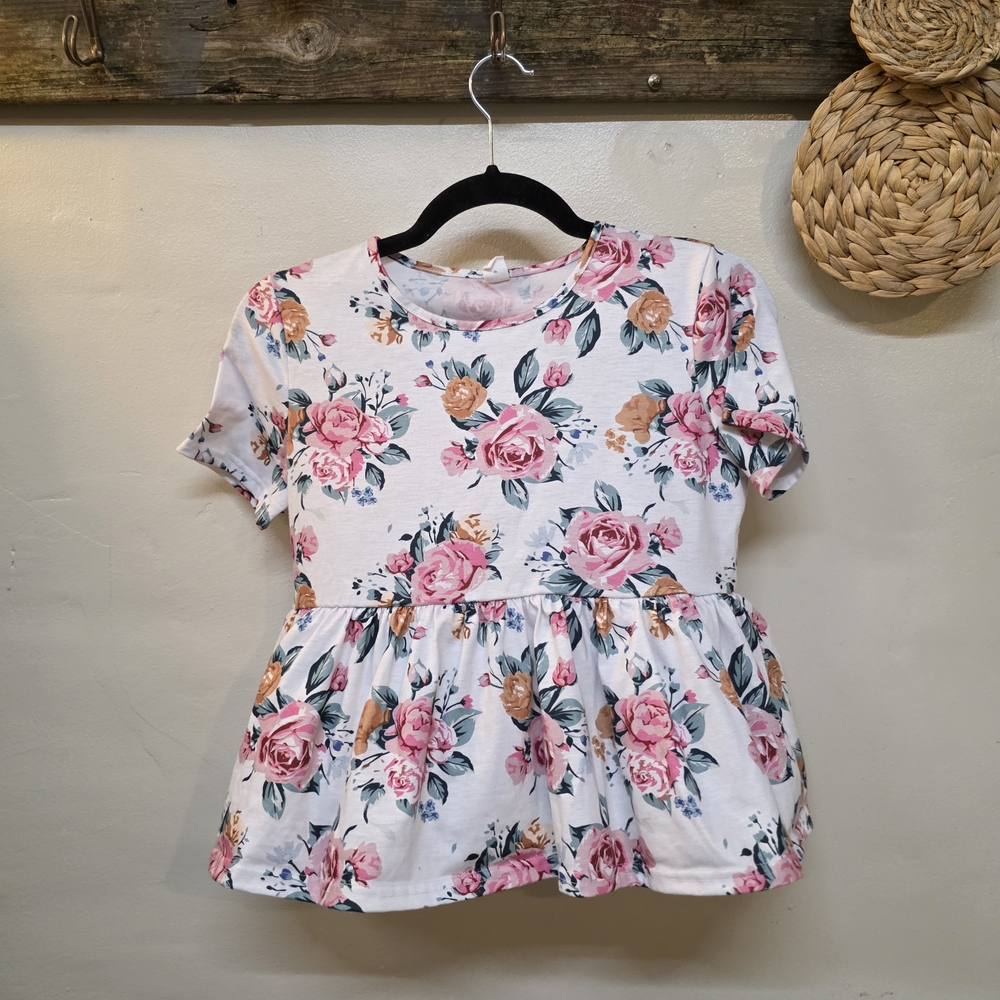 Girls Floral Babydoll Tee